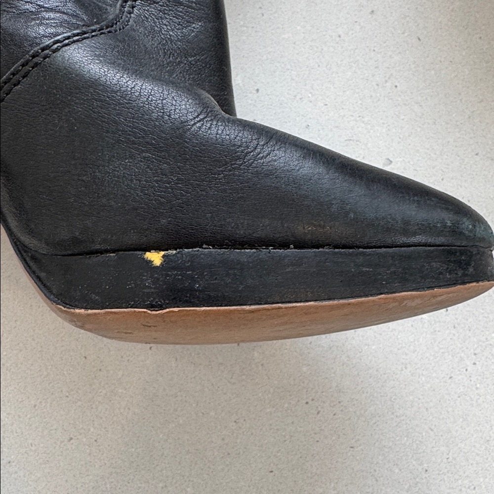 Coach Angelina Black Leather Heeled Boots - Picture 3 of 13